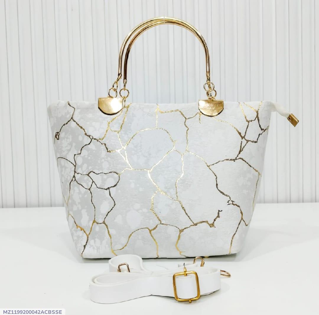 Velvet Printed Hand Bag