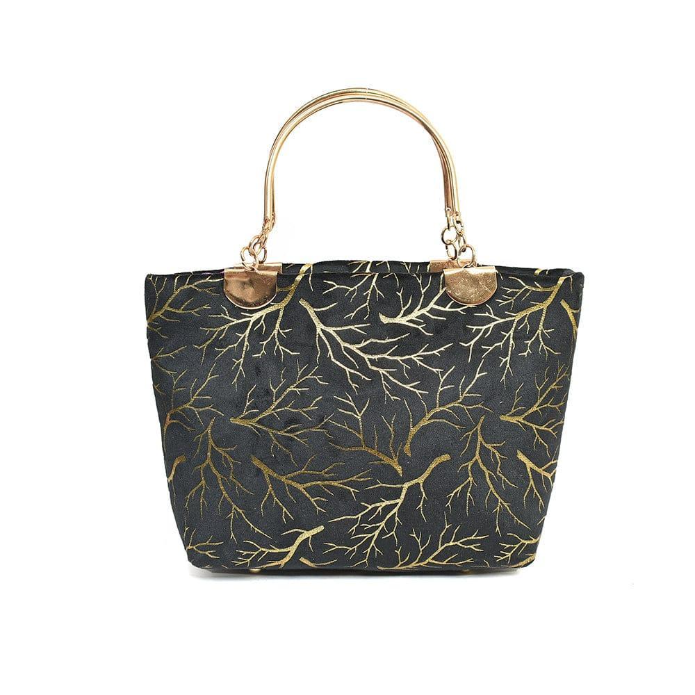 Velvet Printed Hand Bag